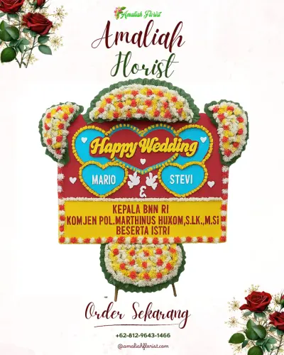 Karangan Papan Bunga Pernikahan di Dukuhmalang